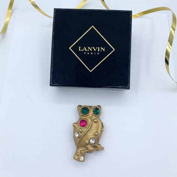 Broche Vintage Signée Lanvin Paris - Dorée - Occasion En Bon état