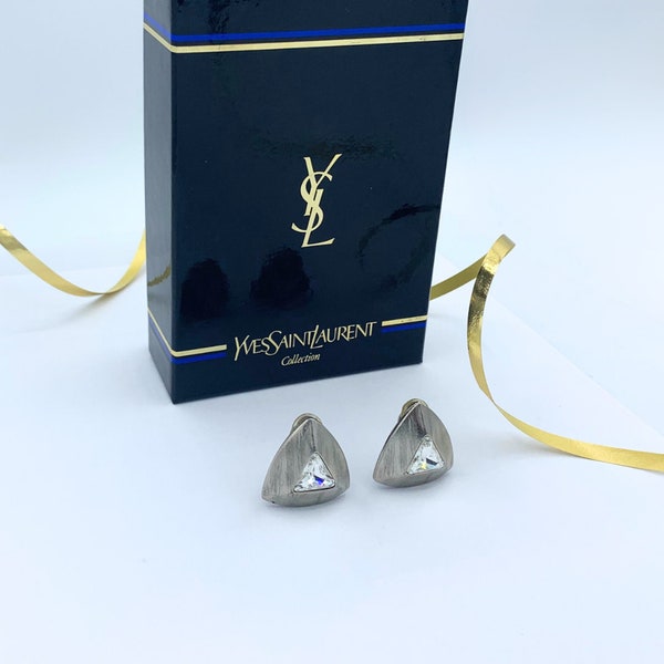 Yves Saint Laurent Vintage Triangle Clip On Earrings