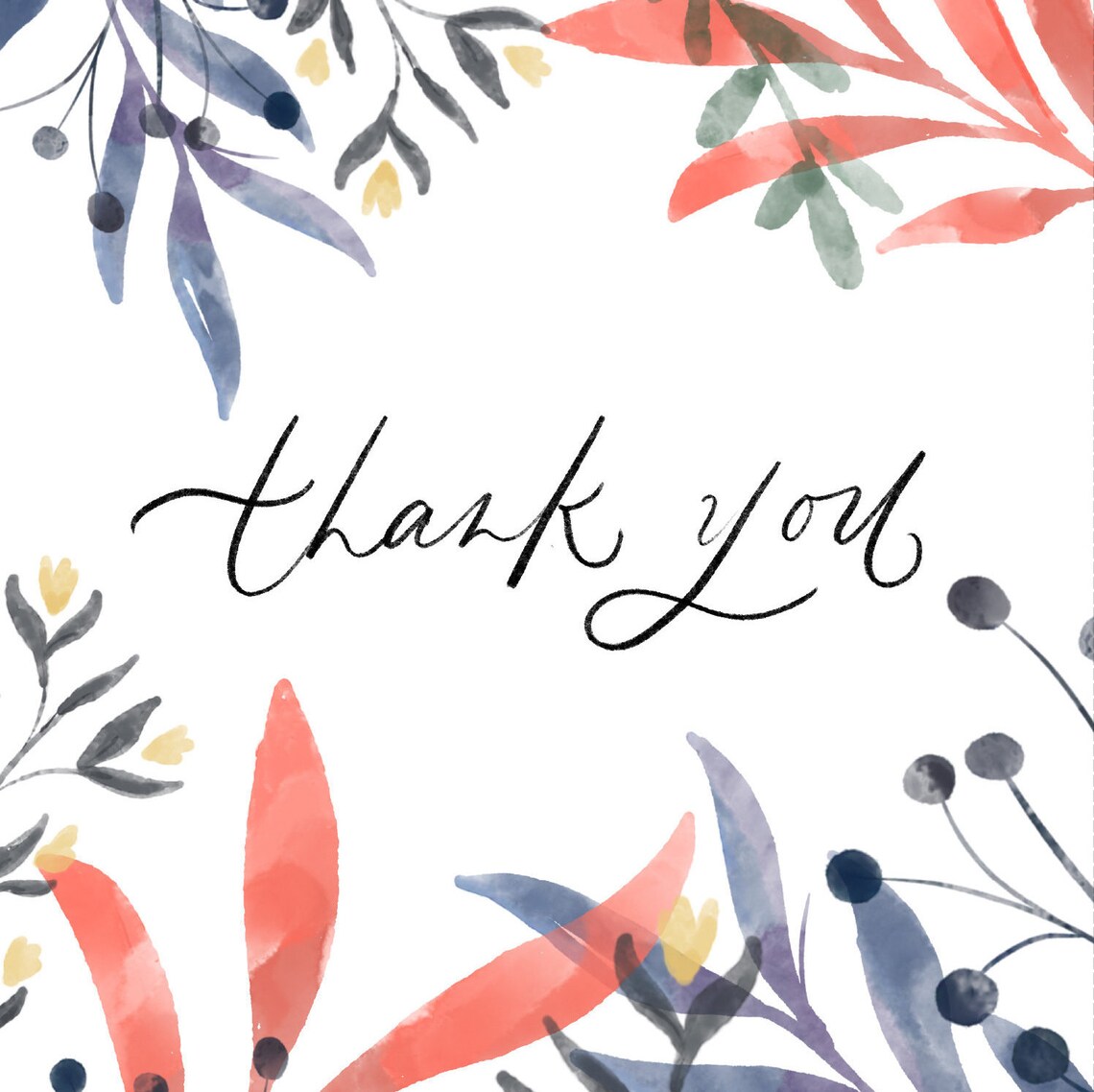 THANK YOU Printable Stationery Printable Greeting Card Etsy