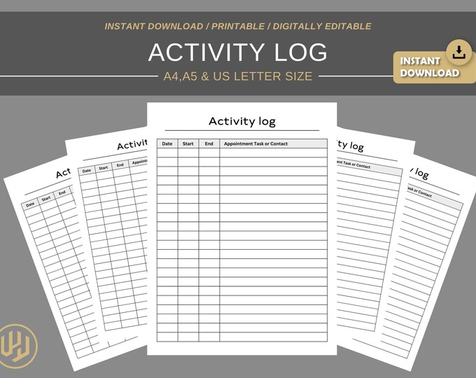 Activity Log Activity Phone Log Tracker Template Activity and Follow-up ...