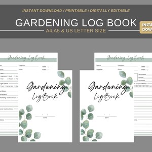Garden Organizer | Printable Pdf | Plants Records | Garden Planner | Gardening Diary | Garden Journal | Instant Download | Garden Checklist