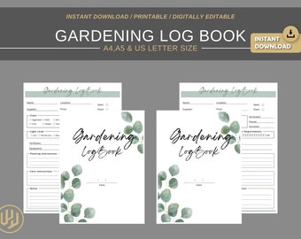 Garden Organizer | Printable Pdf | Plants Records | Garden Planner | Gardening Diary | Garden Journal | Instant Download | Garden Checklist