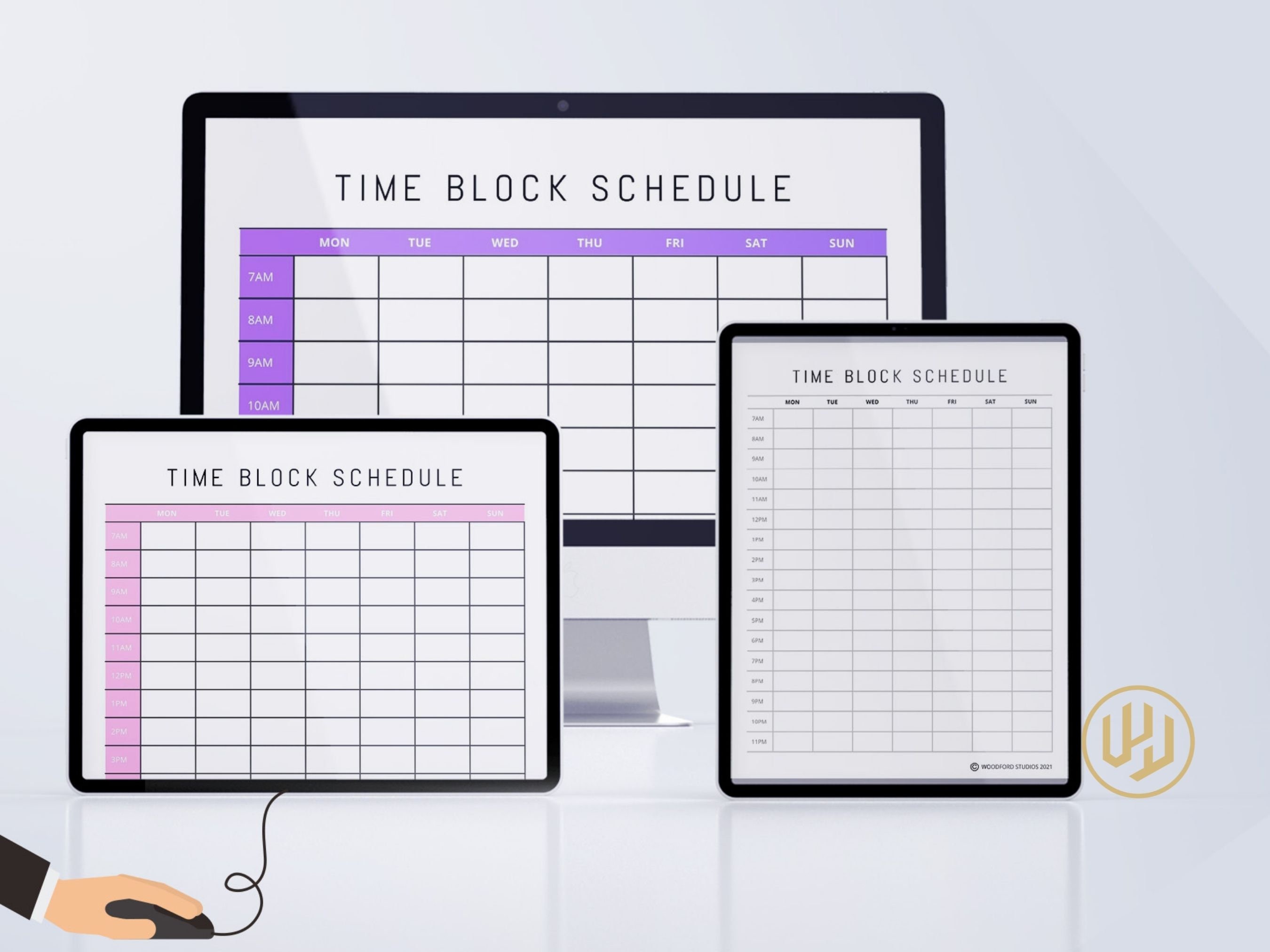 Weekly Time Block Scheduler Printable Planner | Digital Planner ...
