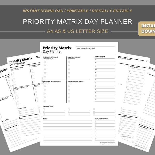 Printable Eisenhower Matrix - Etsy