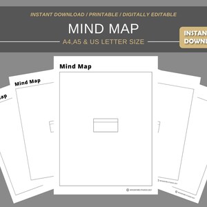 Mind Map Printable Planner | Digital Planner | Instant Download Planner Insert Daily Planner pages | A4 A5 US letter size PDF