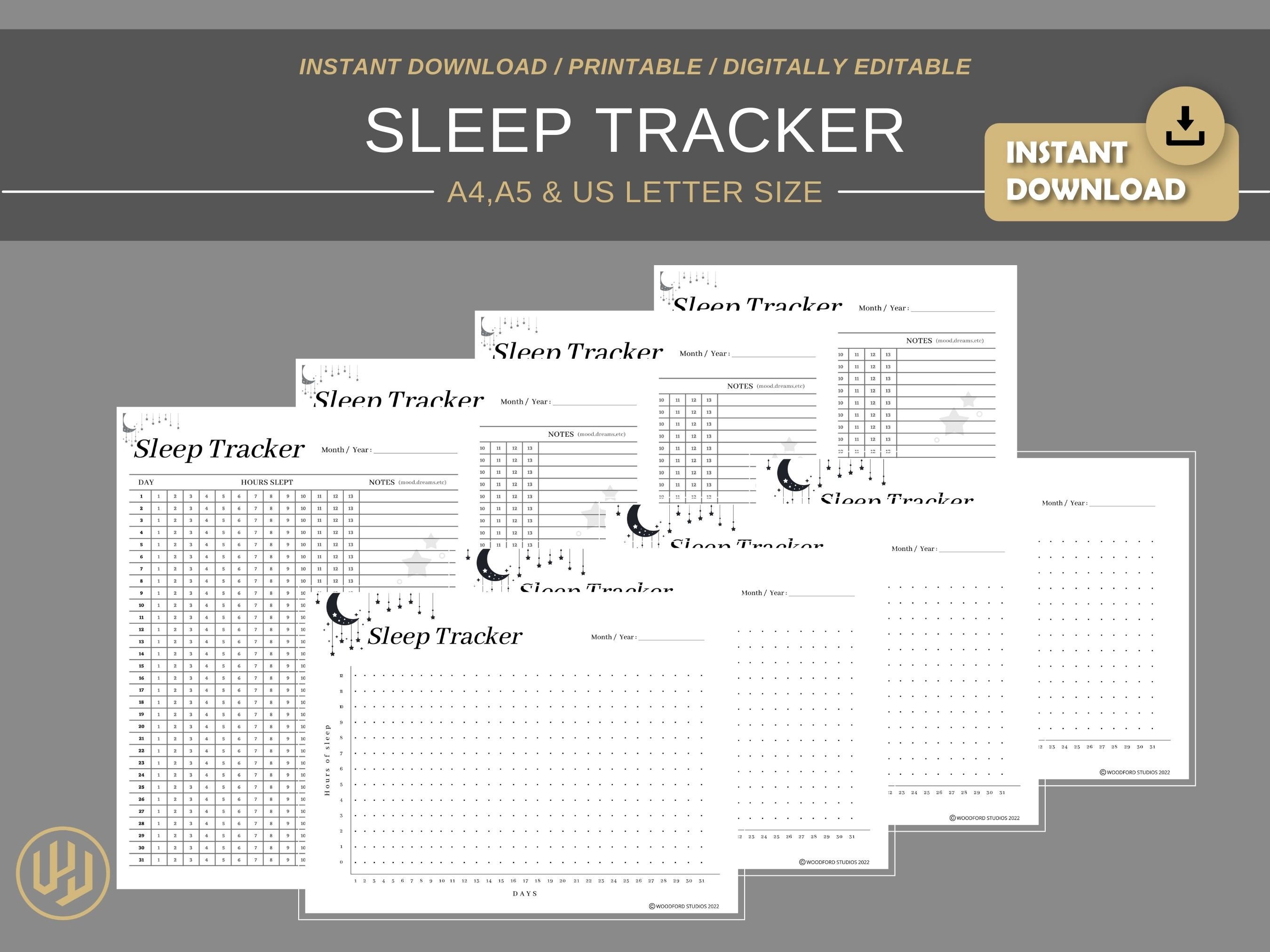 Sleep Tracker Daily Printable Planner | Digital Planner | Instant ...
