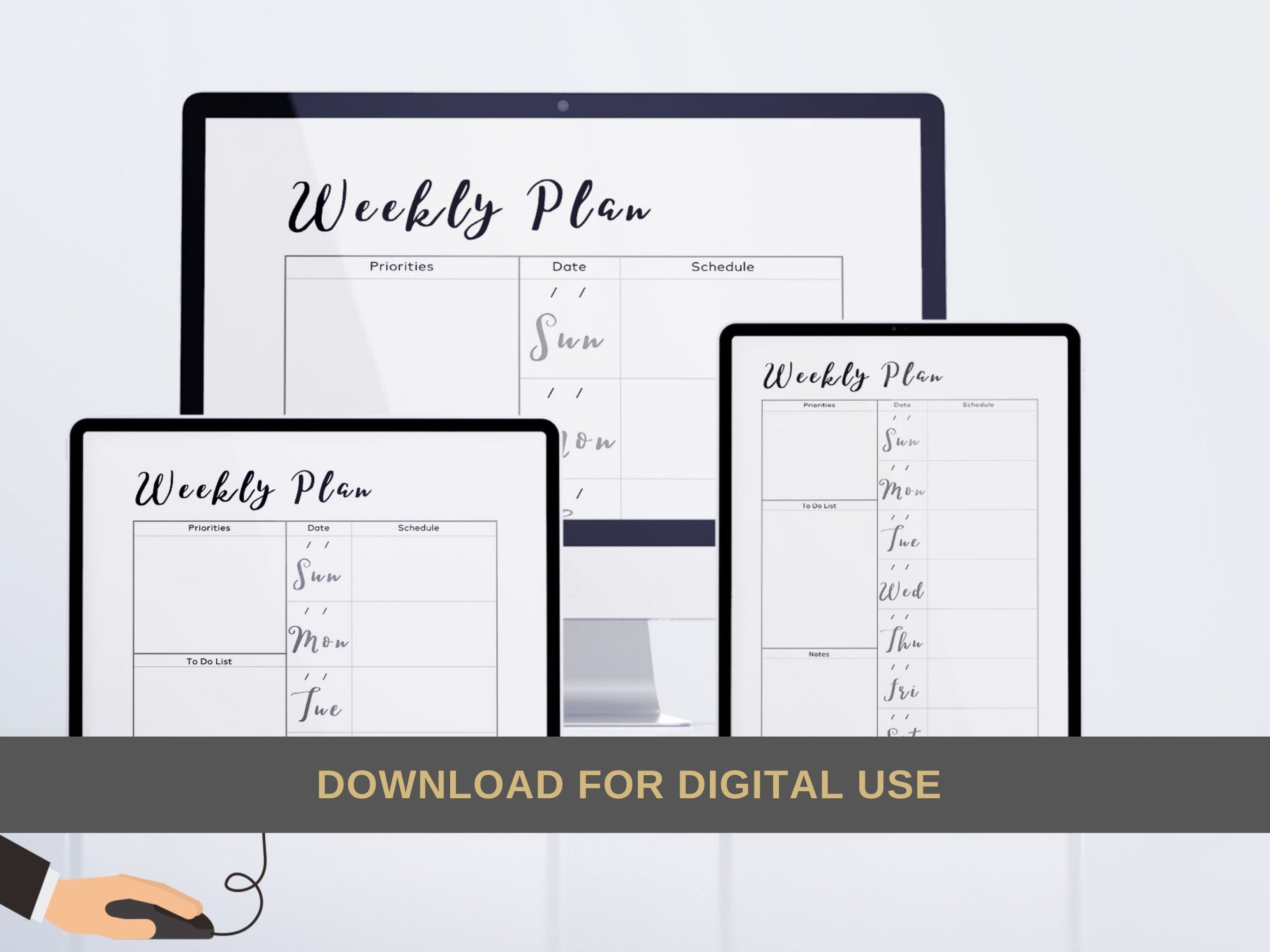 Weekly Planner Printable Planner | Digital Planner | Instant Download ...