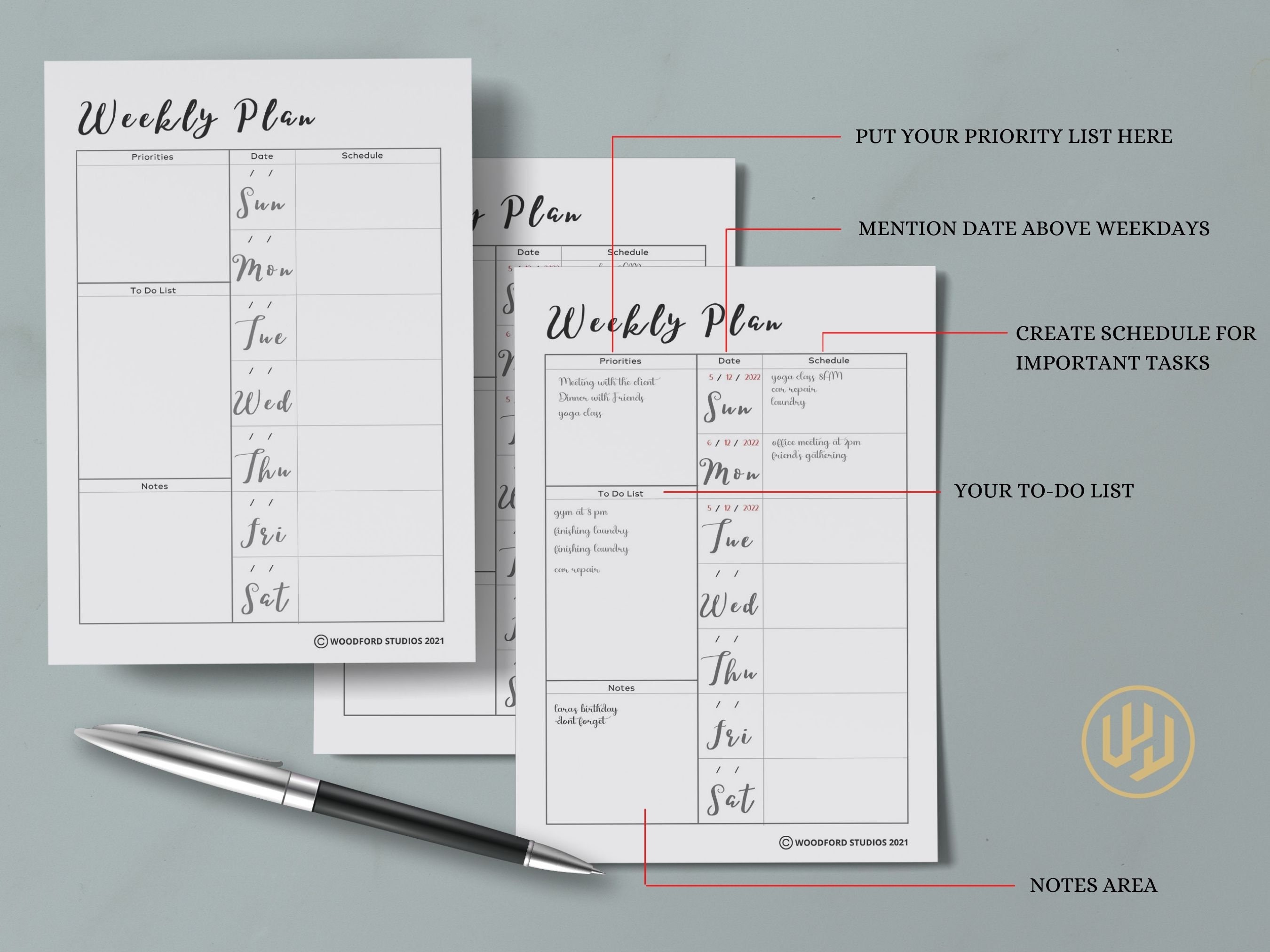 Weekly Planner Printable Planner | Digital Planner | Instant Download ...