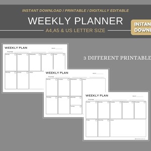 Wöchentliches Tägliches Druckbares Box Planner Bundle | Digitaler Planer | Instant Download Planer Insert Daily Planner Seiten | A4 A5 US Briefgröße PDF
