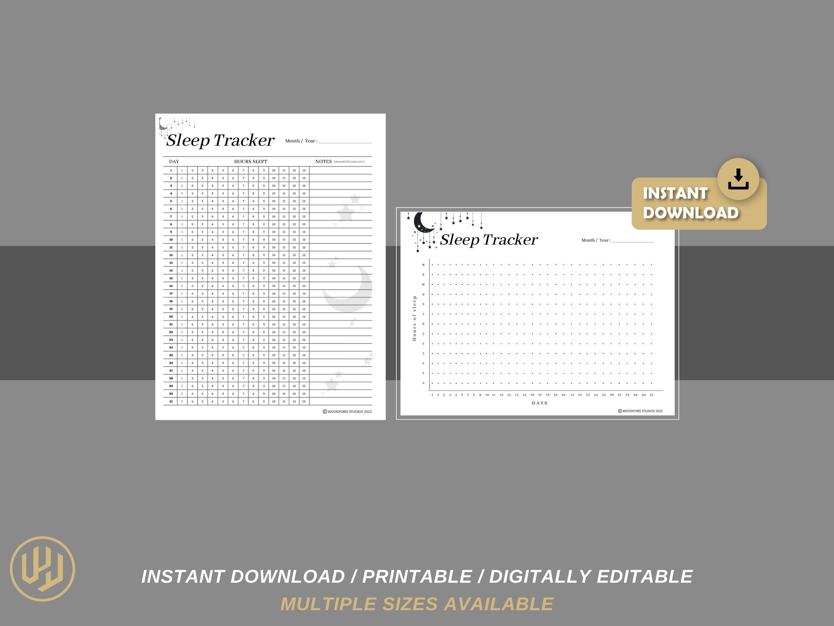 Sleep Tracker Daily Printable Planner | Digital Planner | Instant ...