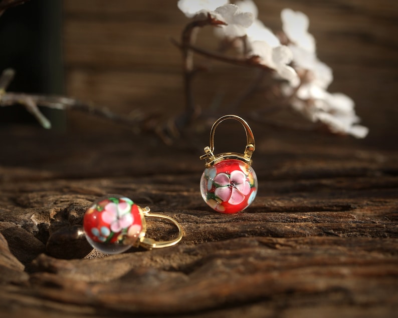 Boucles D'oreilles Dorées Dormeuse Ovale - Mini Perle Et CZ Couleur Tourmaline Rose EH5
