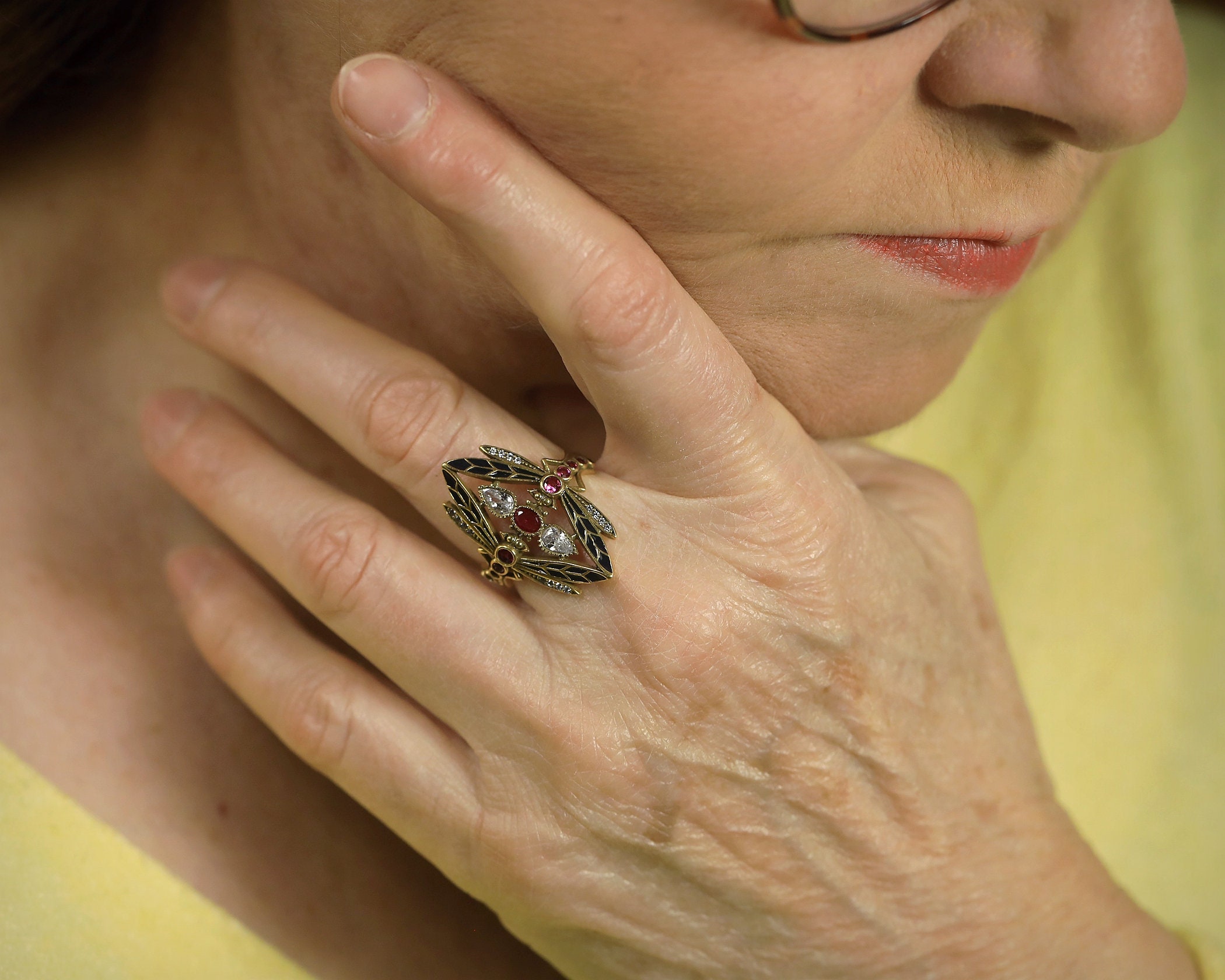 Bague Moderniste Ajustable En étain Argenté - Modèle Artistique N°41 BIS, Taille 52 à 61