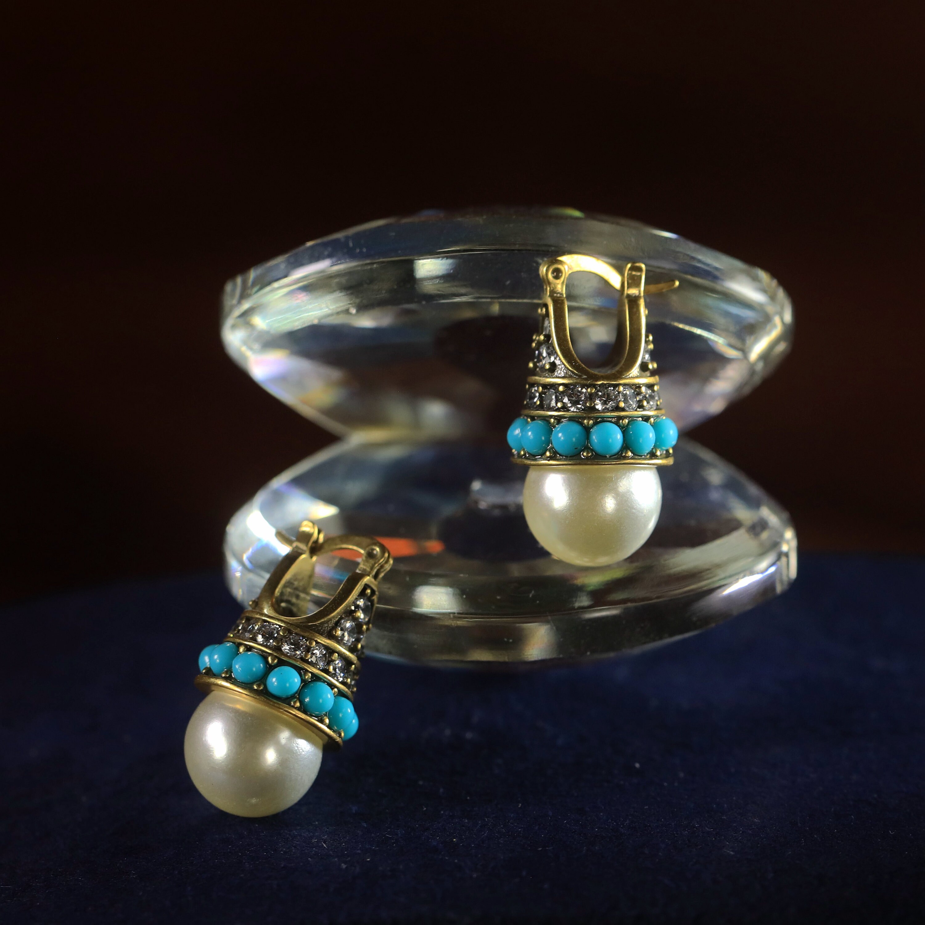 Boucles d'oreilles Noélie Bleu Turquoise - La Maison d Boucles d'oreilles Noélie Bleu Turquoise - La Maison d