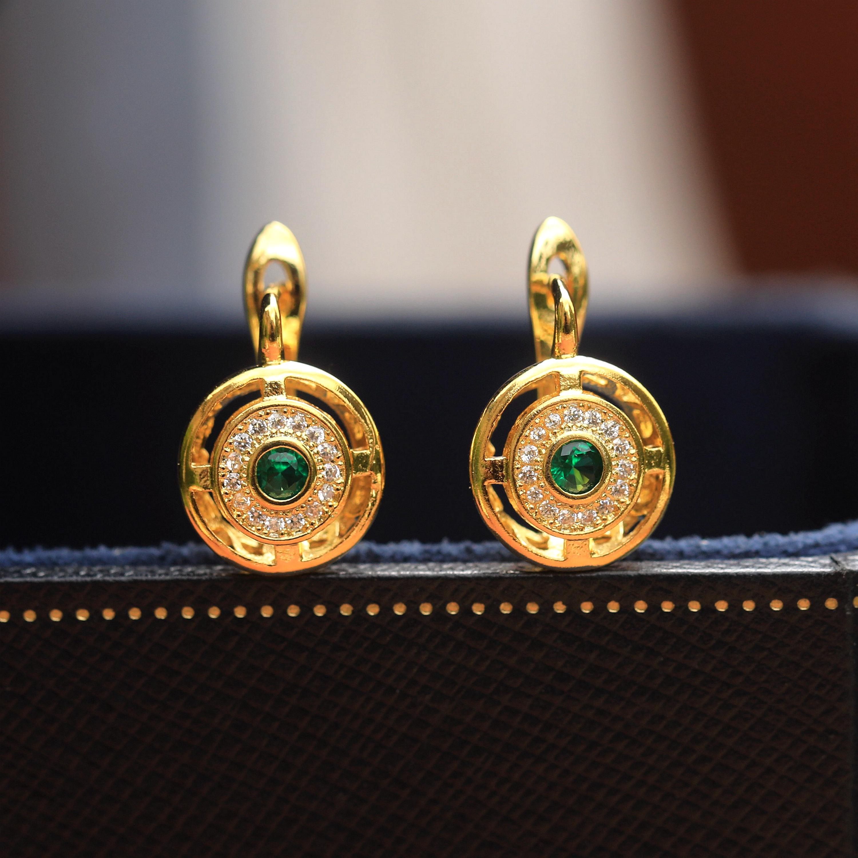 Boucles D'oreilles Dormeuses Argenté Serti CZ Perle - Style Rétro 1920 - Neuf Sans Emballage