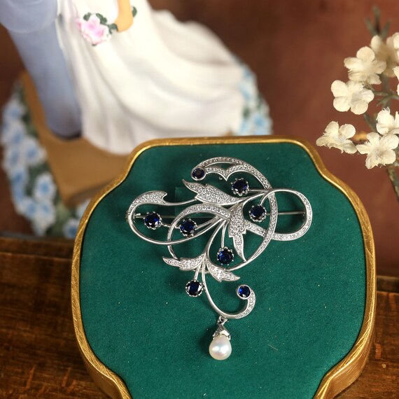 Broche Ancienne Argentée Porte-photo - Bijou Vintage Unique Superbe, Occasion
