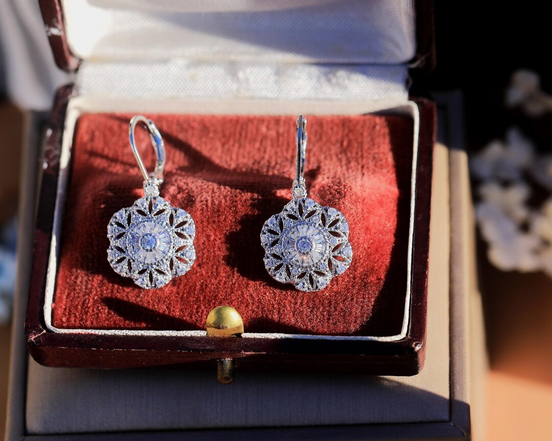 Boucles D'oreilles Pendantes Jaspe Flocon – Acier Inoxydable – Création Unique Atelier Lunaire