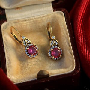 Boucles D'oreilles Dorées – Dormeuse, Rond Serti CZ, Goutte Longue, En Laiton