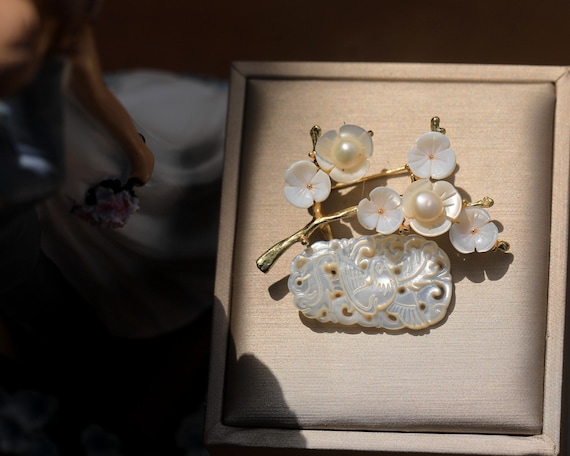 Broche Art Nouveau Plaquée - Superbe Bijou Vintage Occasion