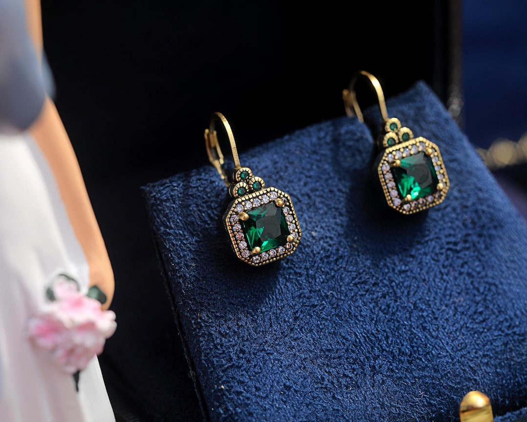 Boucles d'oreilles Dormeuses Doré Antique Belle Epoque