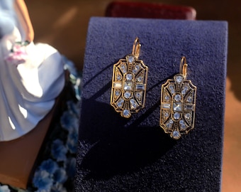 Boucles D'Oreilles Clips Vintage - Doré & Argenté - Alliage - Occasion Très Bon État - Style Ancien