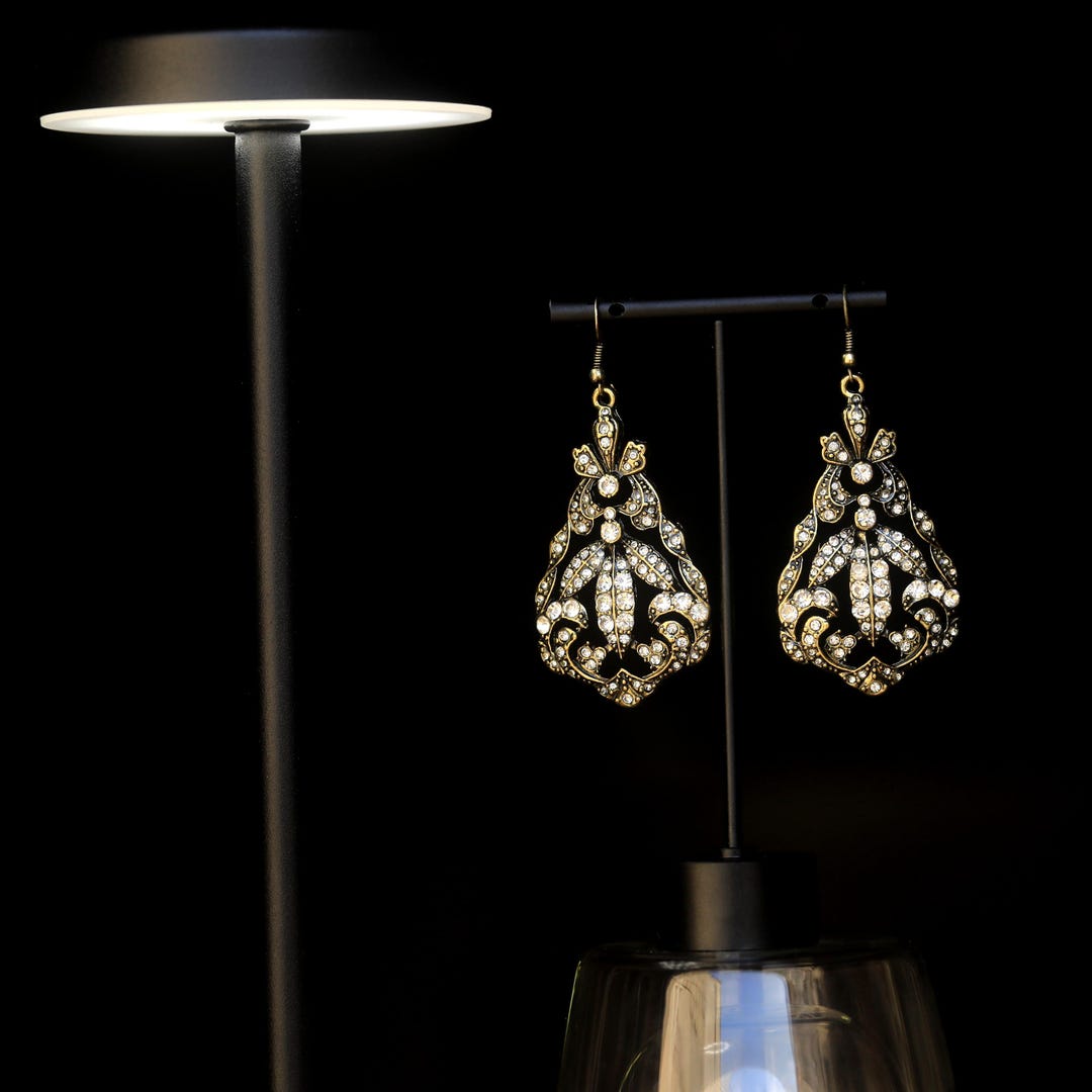 Boucles D'oreilles Art Déco Doré Crochet Edwardian Great Gatsby ...