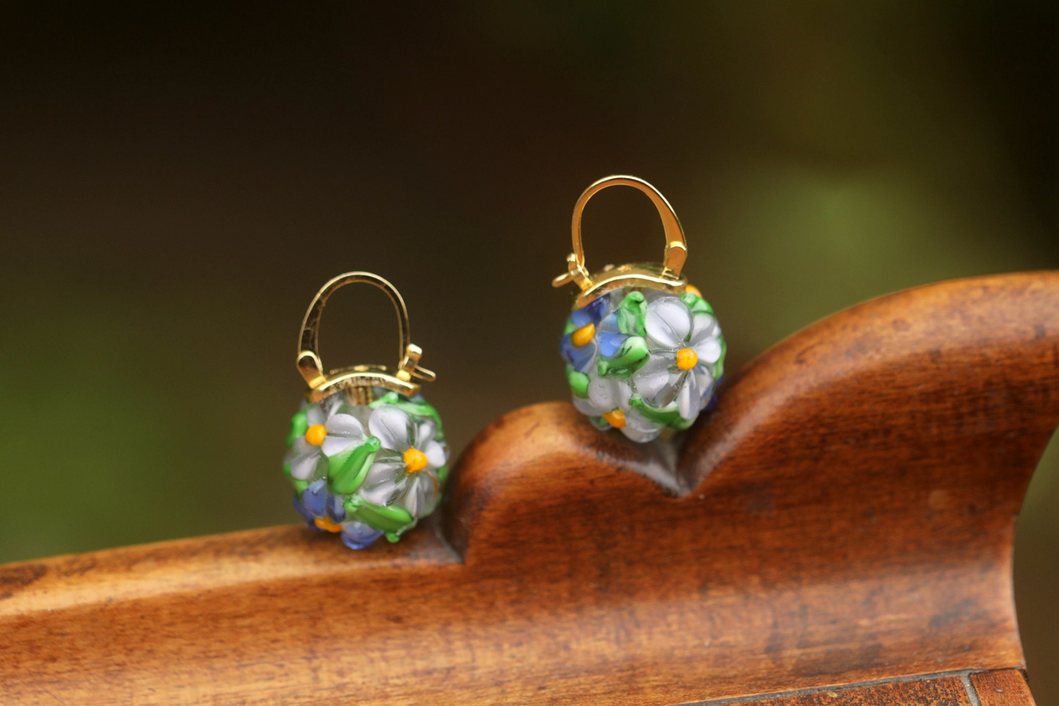 Boucles d'oreilles Andrea Marazzini Murano Peridot