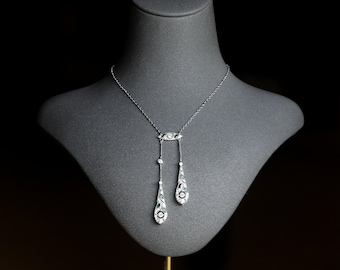 Collier Court Style Belle Époque 1900s - Dentelle Serti De CZ Blanc - Doré Mat - Neuf Sans Emballage