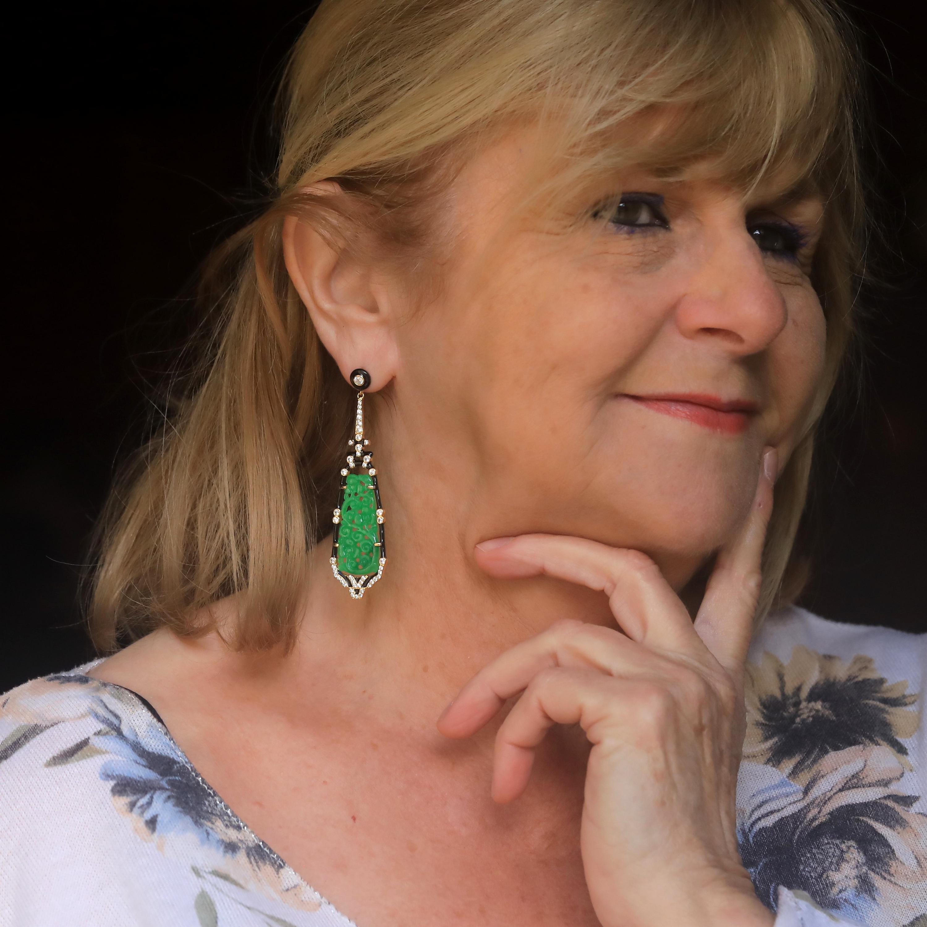 Boucles D'oreilles Clous Art Déco Argenté Strass Vert - Style Great Gatsby - Neuf Sans Emballage