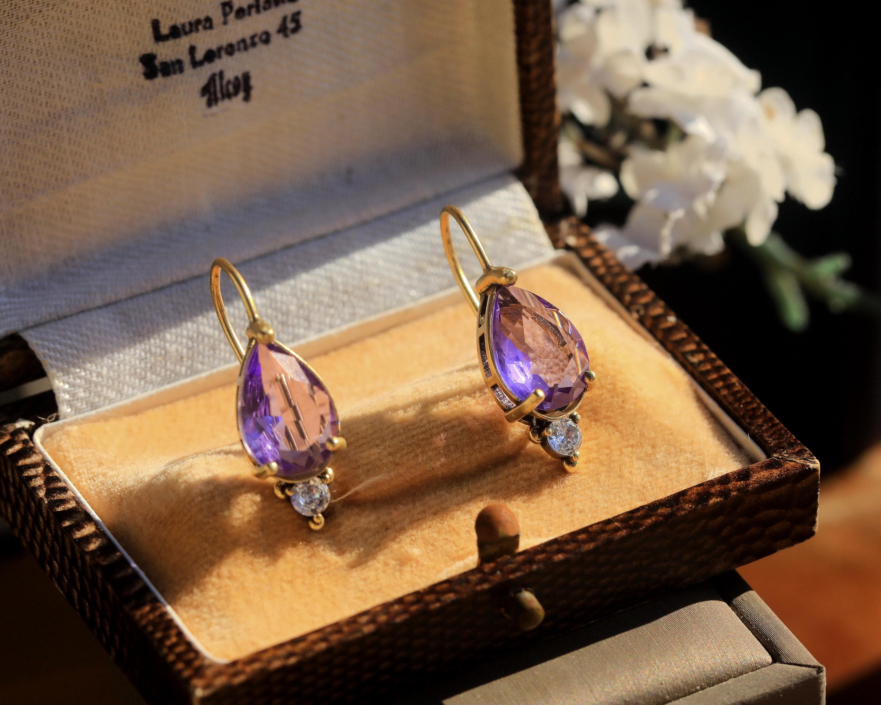 Boucles D'oreilles Dormeuses Pendantes Perles De Culture Goutte - Or Jaune Plaqué 14k