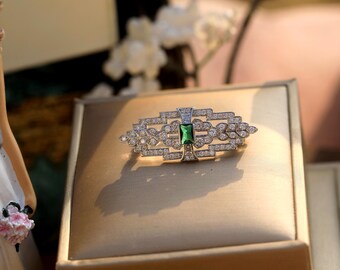 Petite Broche Argentée Style Belle Époque, Motif Dentelle Florale Et Laurier – Neuf