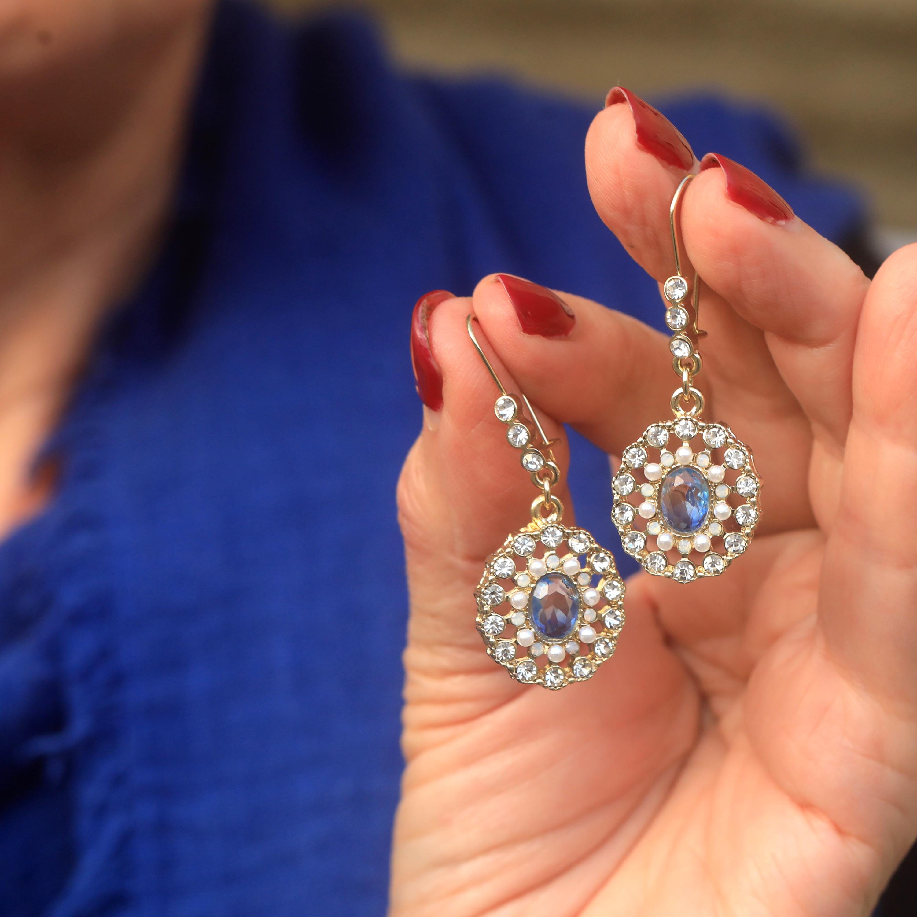 Superbe Boucles D'oreilles Art Déco Dormeuses Argenté Antique Petit