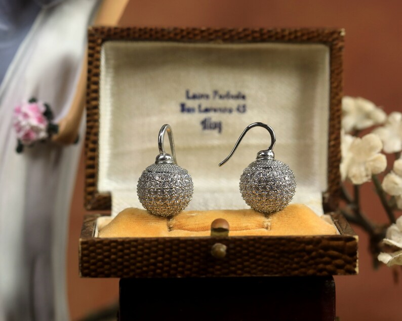 Boucles D'oreilles Art Déco Argenté Doré Dormeuses Lever Back Perle De