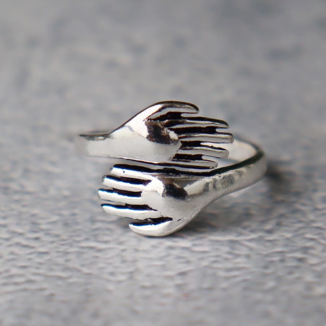 Sterling Silver Hug Ring, Adjustable Statement Jewelry - Etsy