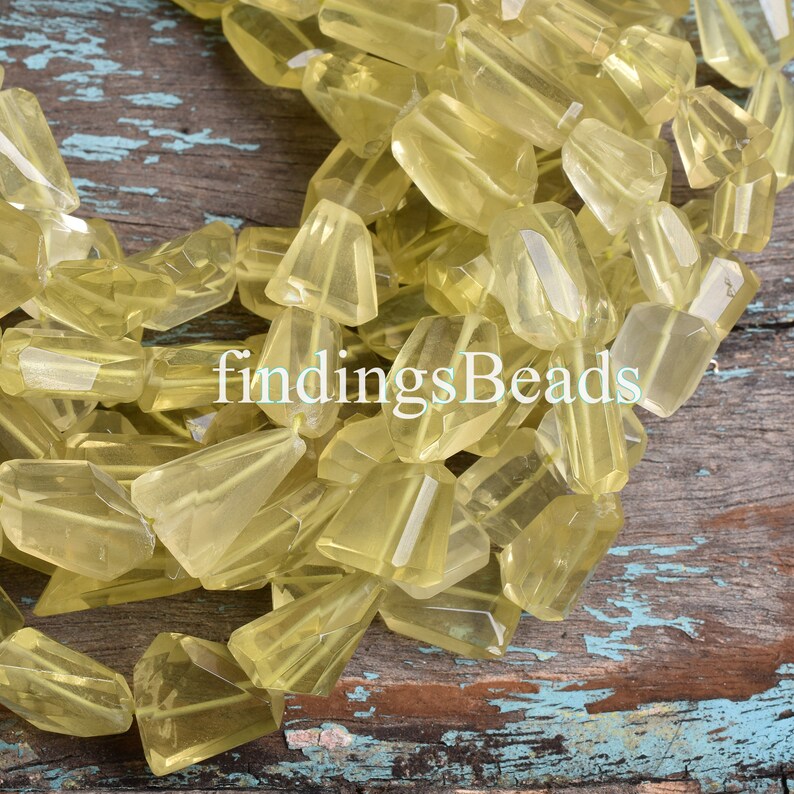 9 inch Strand Lemon Quartz Drill Nuggets Beads Lemon Quartz Beads Top Quality Natural Lemon Faceted Nuggets Beads Quartz Nuggets Beads