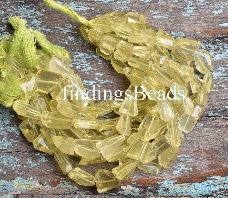 9 inch Strand Lemon Quartz Drill Nuggets Beads Lemon Quartz Beads Top Quality Natural Lemon Faceted Nuggets Beads Quartz Nuggets Beads
