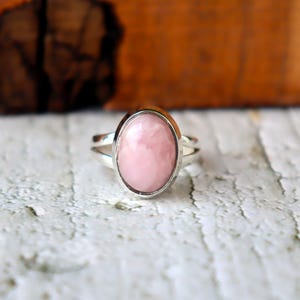 Pink Opal Ring, Handmade Ring, Pink Opal Jewelry, Gemstone Ring, 925 Silver Sterling Ring, Opal Ring, Silver Ring, Opal Jewelry, Gift Ring**
