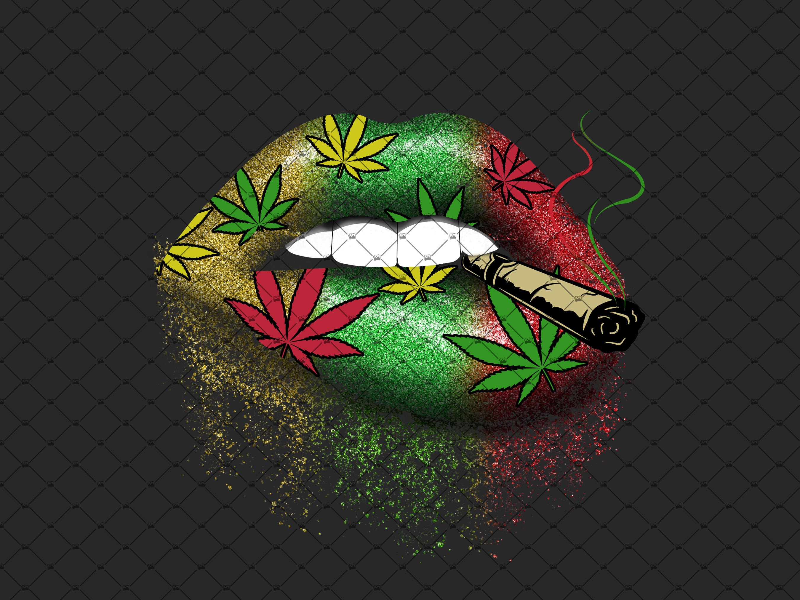 African Lips Marijuana Smoking Weed Cannabis PNG Black Woman | Etsy