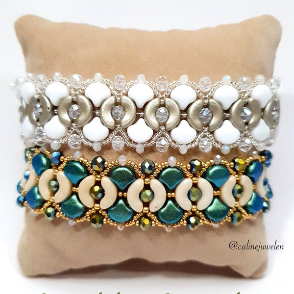 Beaded Bracelet Tutorial, Pattern - Beadweaving Tutorial - PDF Instant Download - Bumble Bracelet - arcos, ginko - CalineBeadPatterns