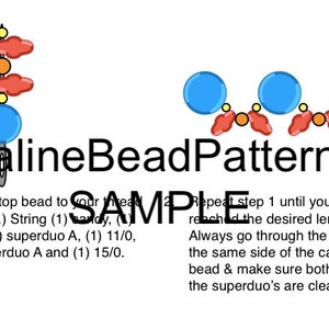 ENG Beaded Bracelet Tutorial, Pattern Secret Sparkle Bracelet PDF Instant Download Candy bead, Superduo, Bicone CalineBeadPatterns image 5