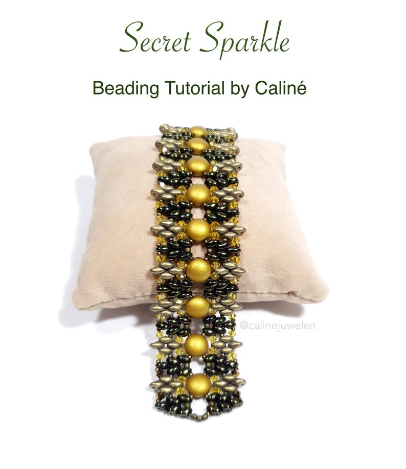 ENG Beaded Bracelet Tutorial, Pattern Secret Sparkle Bracelet PDF Instant Download Candy bead, Superduo, Bicone CalineBeadPatterns image 4