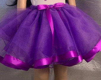Purple Tutu Skirt with Purple Satin Ribbon /Birthday purple tutu /Handcrafted/Purple Malificent tutu - Halloween tutu