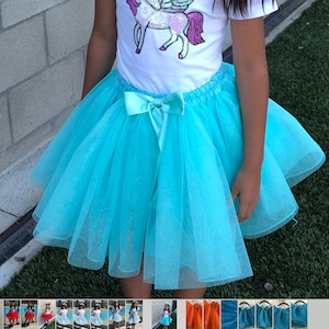 Tutù blu acqua / Tutu di compleanno blu scintillante / Tutu Disney Elsa / Disney Anna Tutu / Artigianale