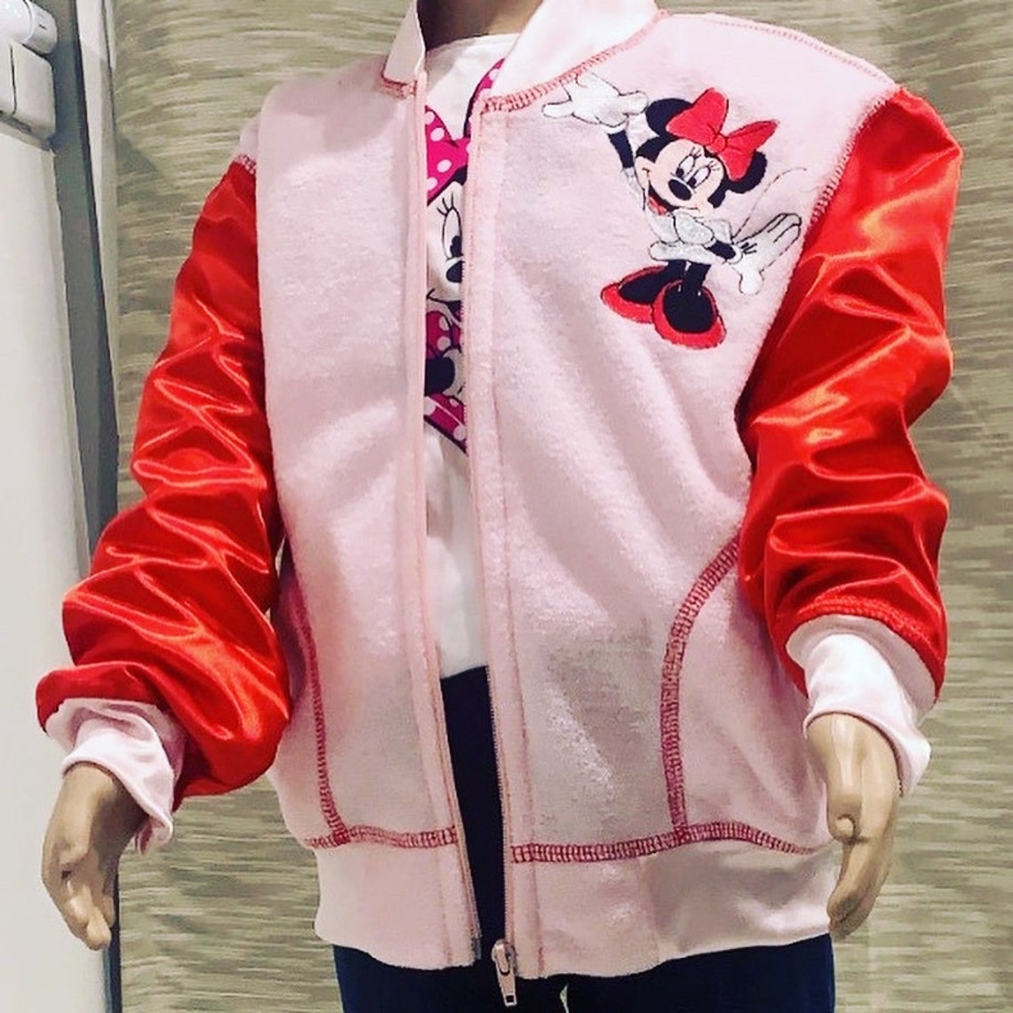 Minnie Mouse varsity jacket Minnie jacket / Disney pretty Etsy