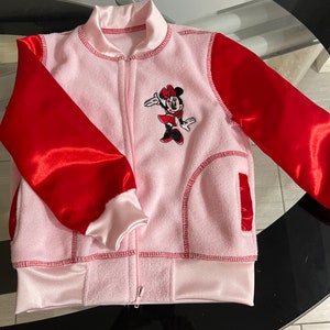 Minnie Mouse Jacke, Minnie Jacke / Disney hübsche rosa Jacke / Bestickte Disney Minnie Jacke / Handgefertigte Mädchen Jacken