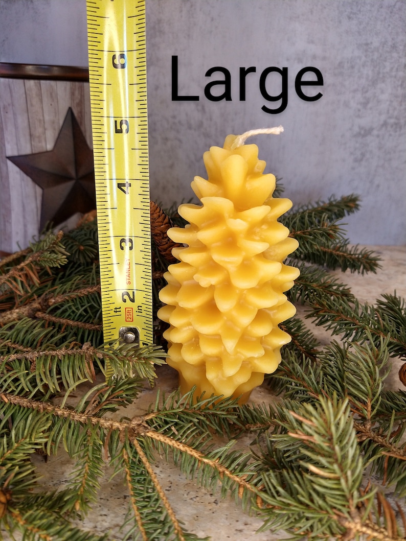 100 Pure Beeswax Pinecone Candles Hand Poured in Vermont Etsy