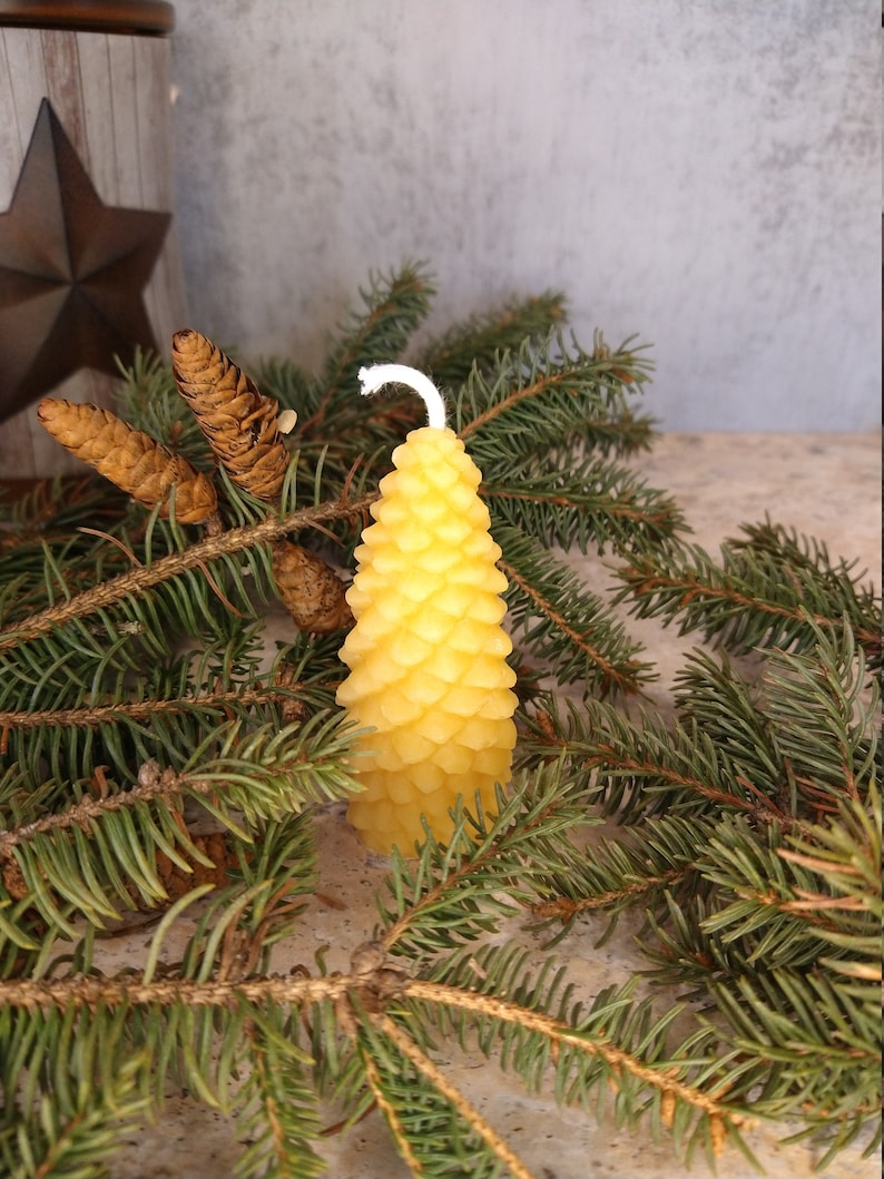 100 Pure Beeswax Pinecone Candles Hand Poured in Vermont Etsy