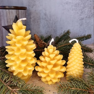 100% Pure Beeswax, Pinecone Candles, Hand Poured in Vermont