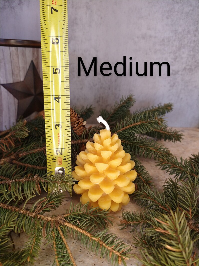 100 Pure Beeswax Pinecone Candles Hand Poured in Vermont Etsy