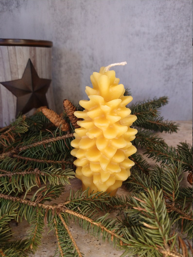 100 Pure Beeswax Pinecone Candles Hand Poured in Vermont Etsy