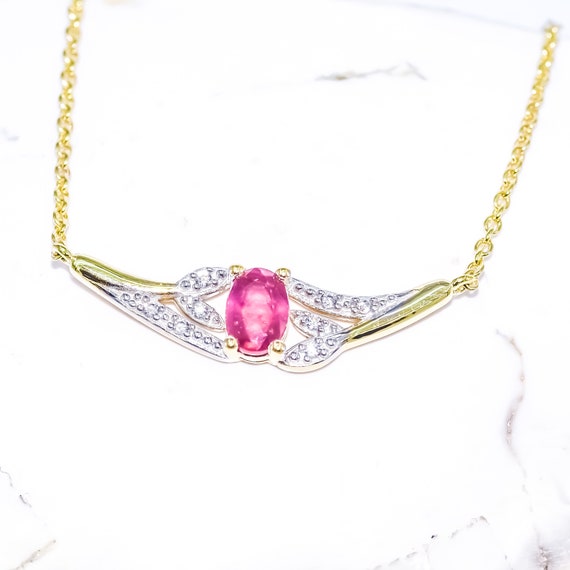 Oval ruby necklace Clearance